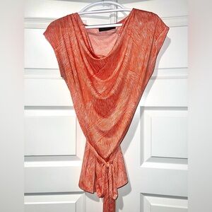 The Limited Orange Drape Neck Top
